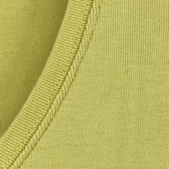 EILEEN FISHER Top PM Organic Cotton Ribbed Jersey Scoop Neck Short Sleeve Yellow - Picture 6 of 11
